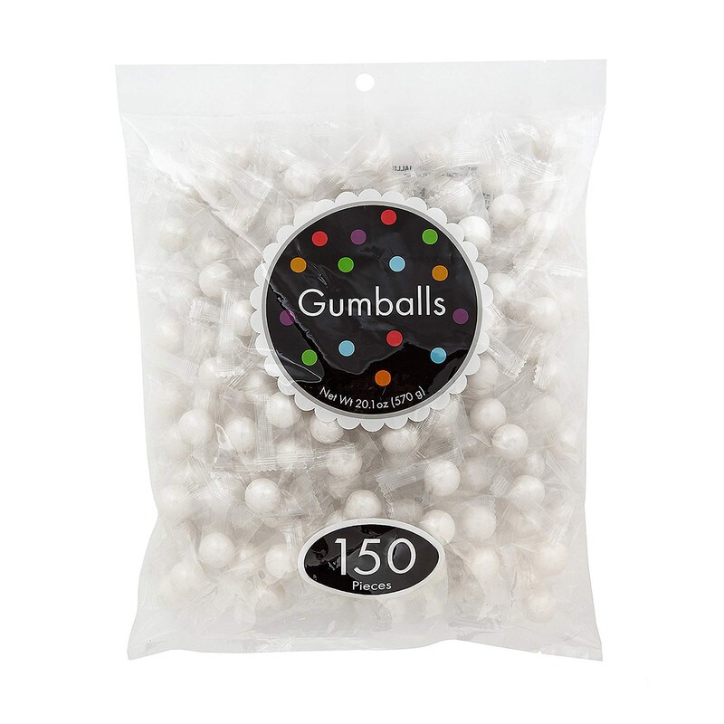 Shimmer White Gumballs 150 Individually Wrapped Pieces