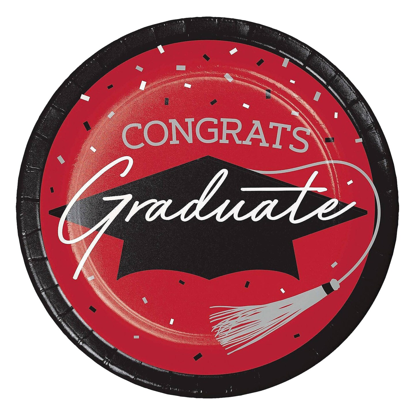 Creative Converting School Spirit Red Graduation Dessert Paper Plates 54 Count