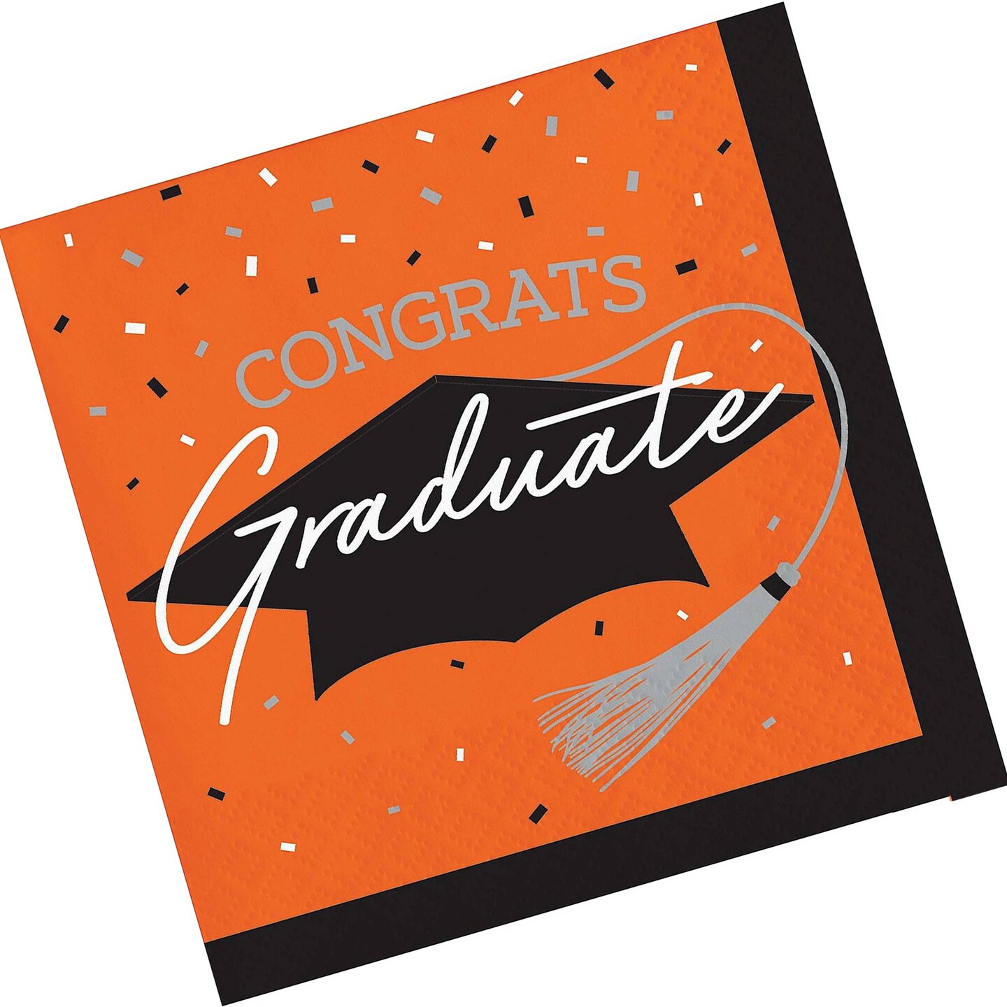 Creative Converting School Spirit Orange Graduation Beverage Napkins 108ct