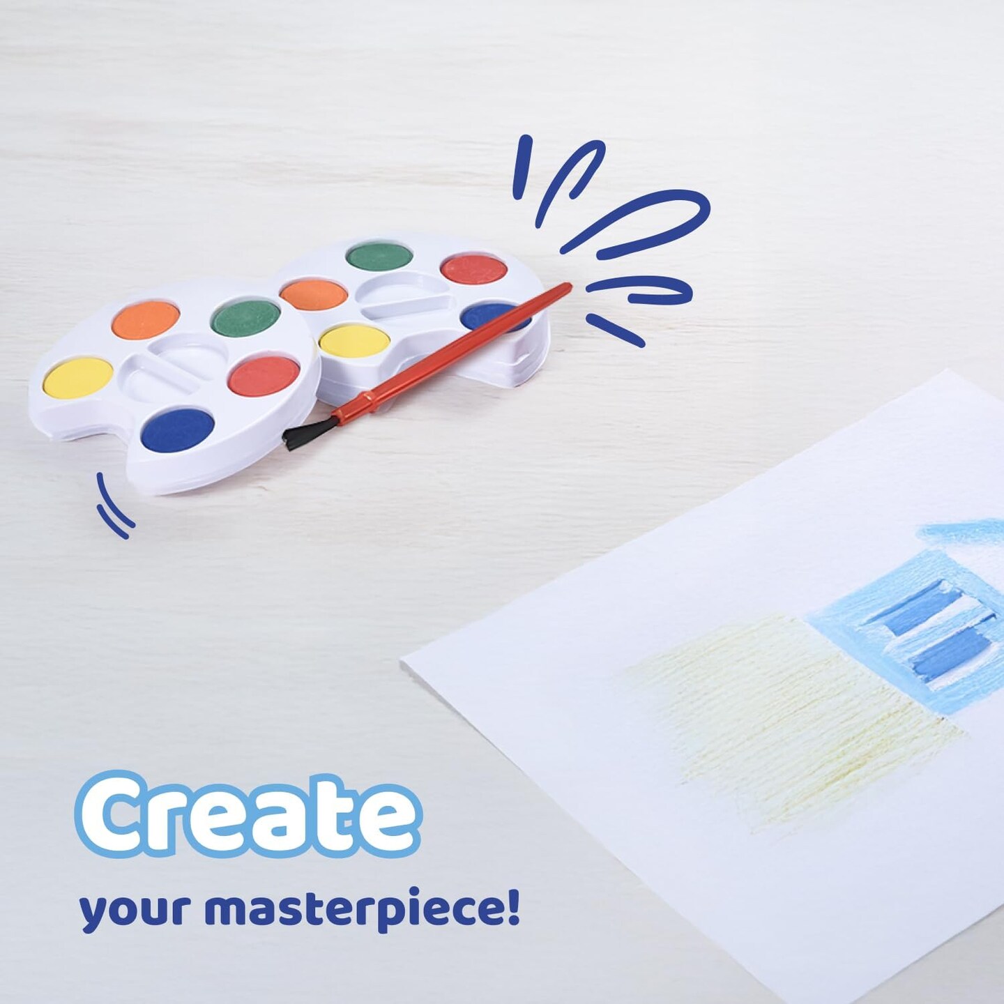 Mini Watercolor Paint Set for Kids - 24 Pack of Individual Watercolor Palettes in 5 Colors with Brush - Ideal for Party Favors, Prizes, Art Supplies