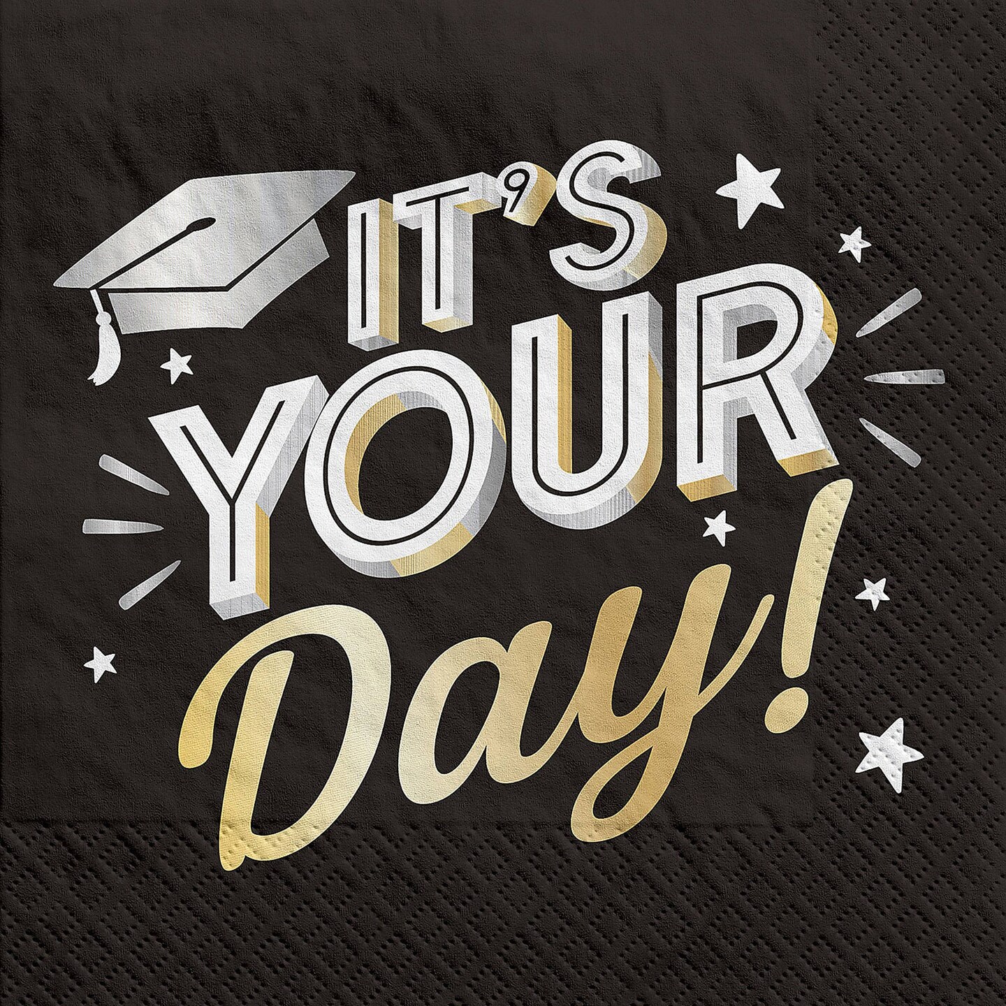 6 1/2" Congrats Grad Disposable Paper Luncheon Napkins 16 Count