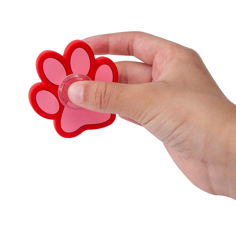 12 Pack 2 1/4&#x22; Bright Red Paw Print Fidget Spinners