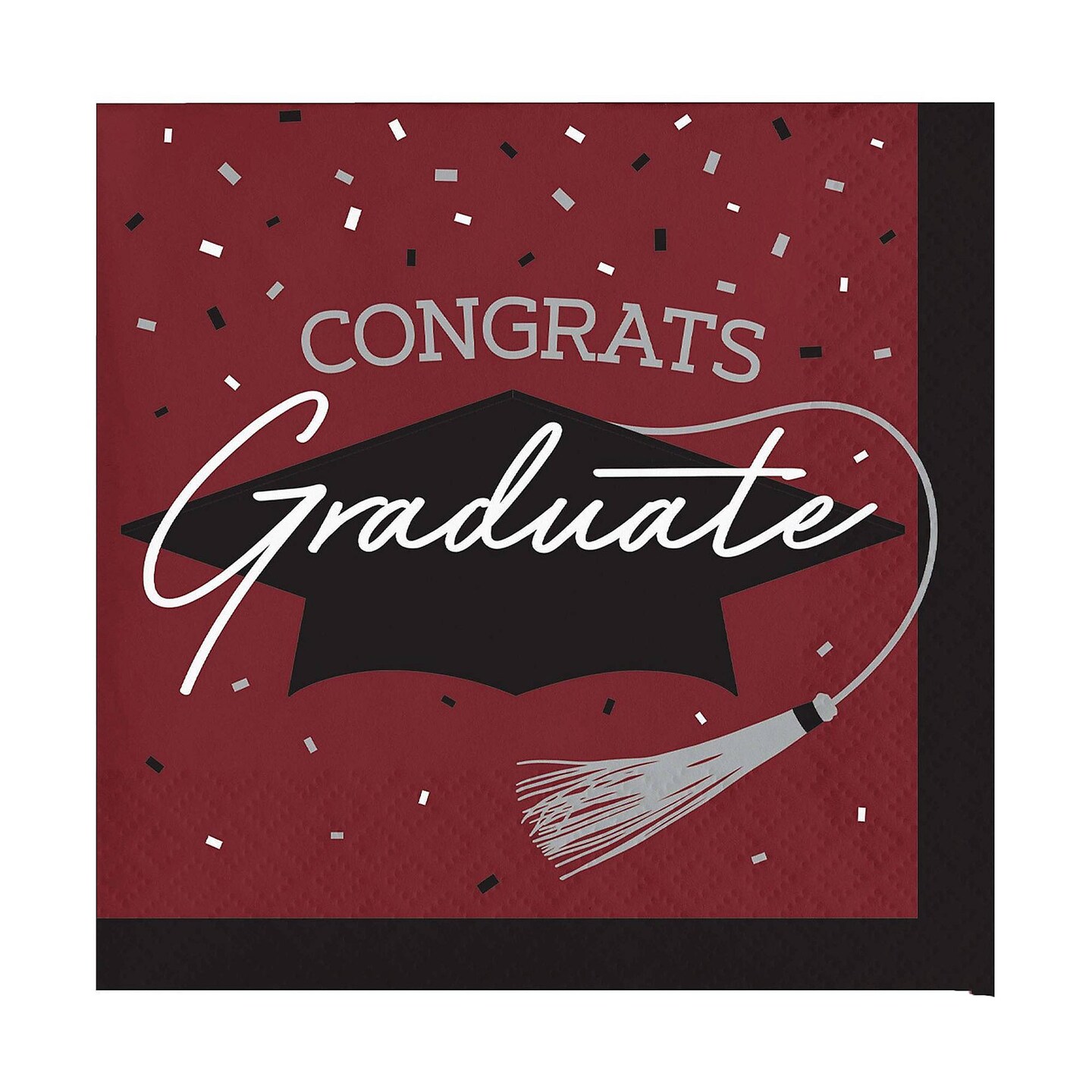 Creative Converting School Spirit Burgundy Graduation Beverage Napkins 108 Count