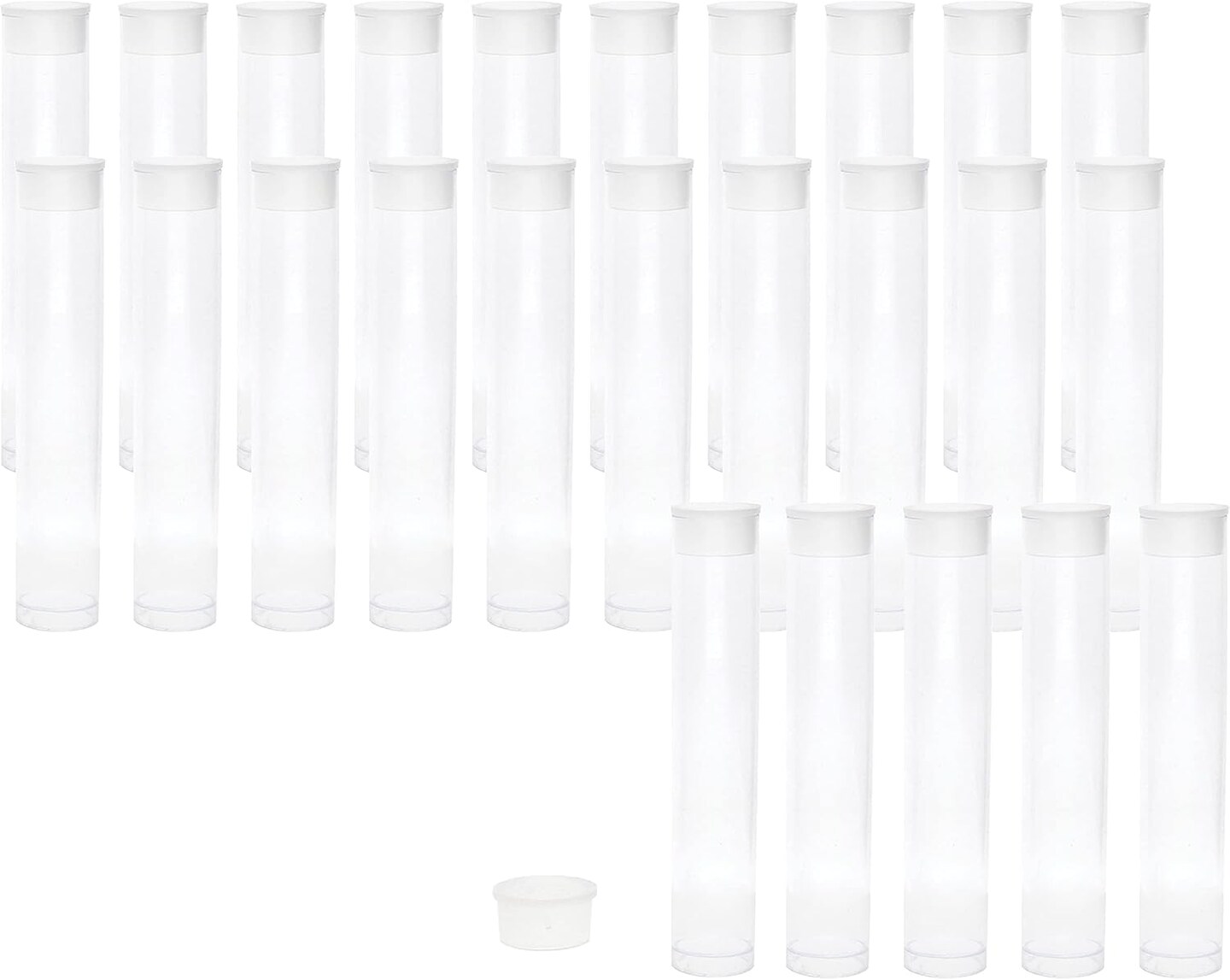 The Beadsmith Clear Plastic Tubes - 3-Inch-Long Round Tubes, 9/16 Inches in Diameter - Flat Caps - Use for Beads, Bath Salts, Wedding &#x26; Party Favors, Home or Office Storage - Bag of 25