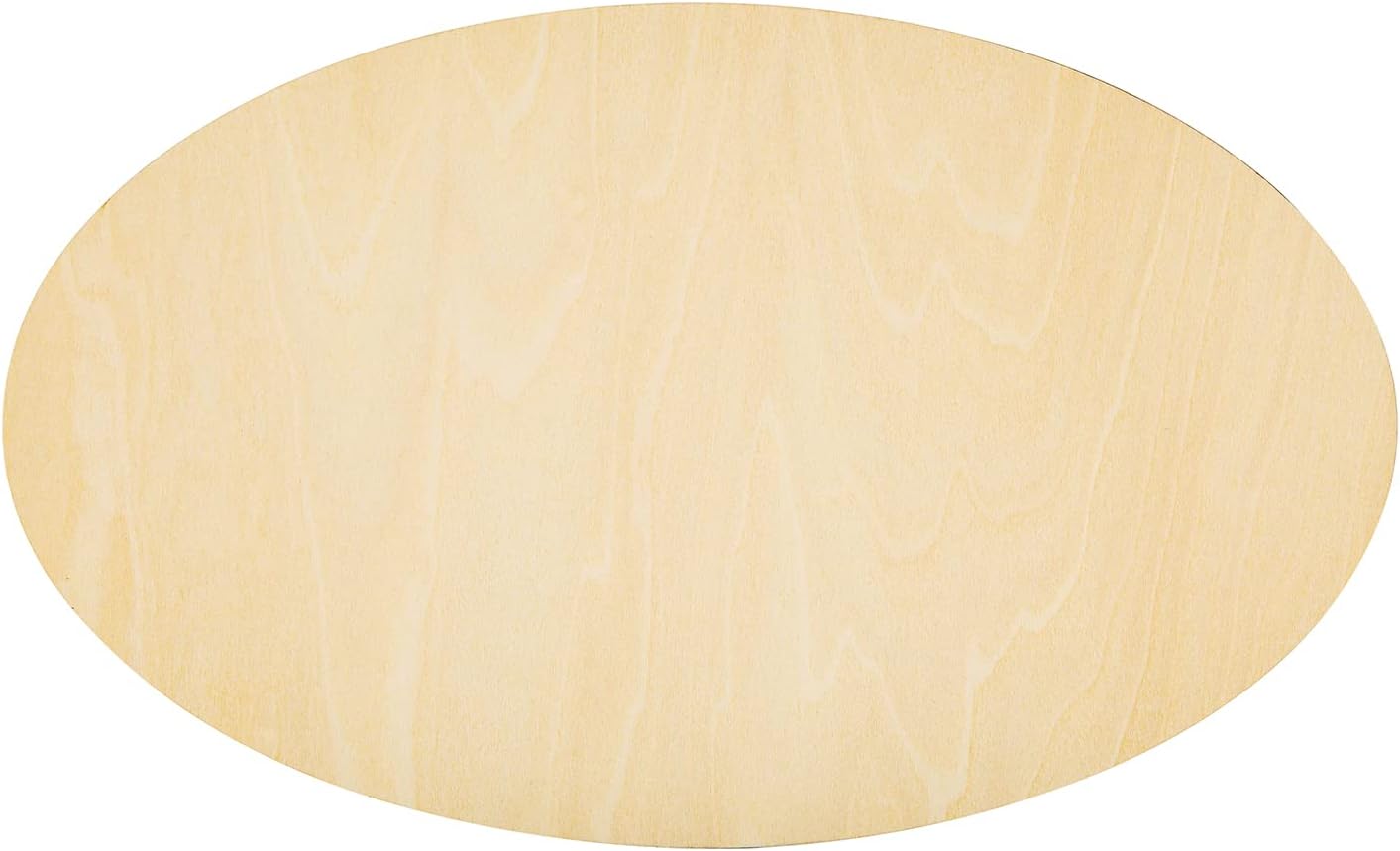 Unfinished Wood Oval Slices for Crafts, 15 Pcs - Natural Wood Ovals, 150 * 100 * 2mm