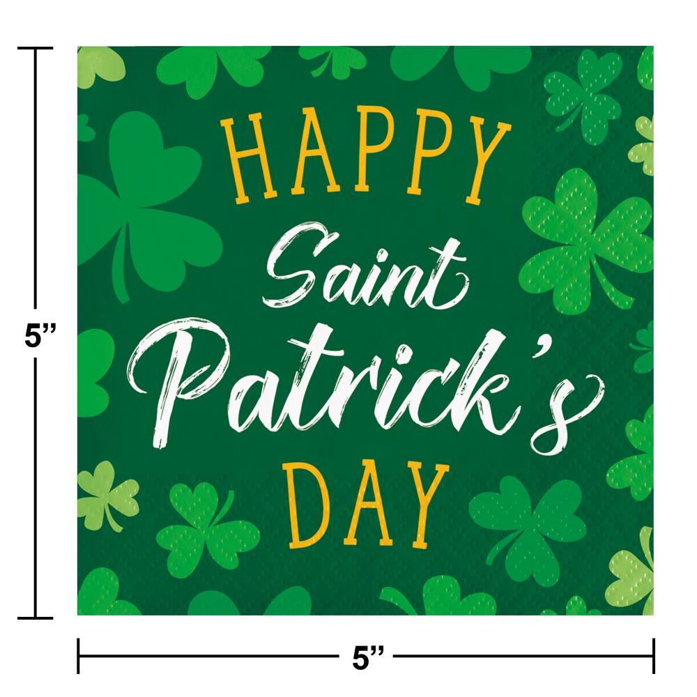 Happy St Patrick&#x27;s Day 2 Ply Beverage Napkin (16/Pkg)