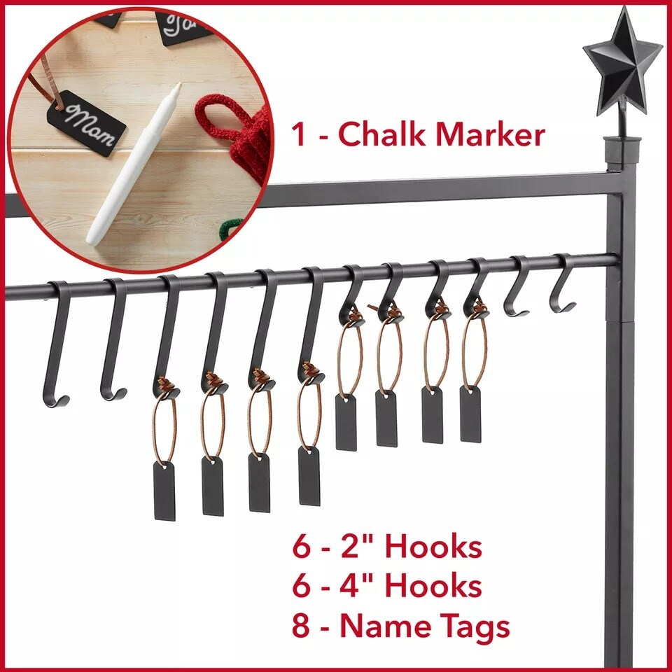 3ft Christmas Stocking Holder Stand - Holiday Decor Hanger Display, Black