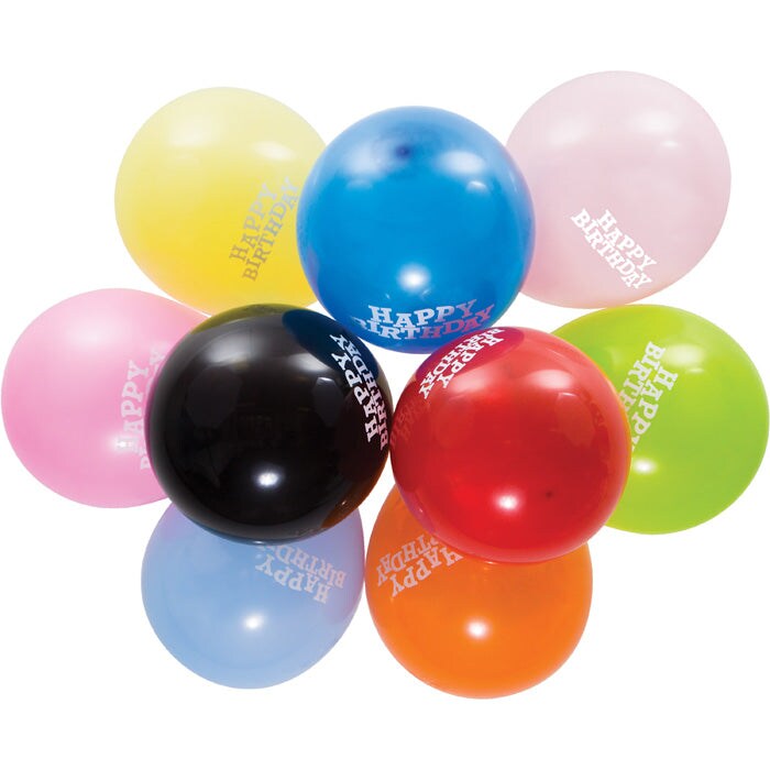 Bulk Pack of 30 Balloons, 12&#x22; Asst Happy Birthday