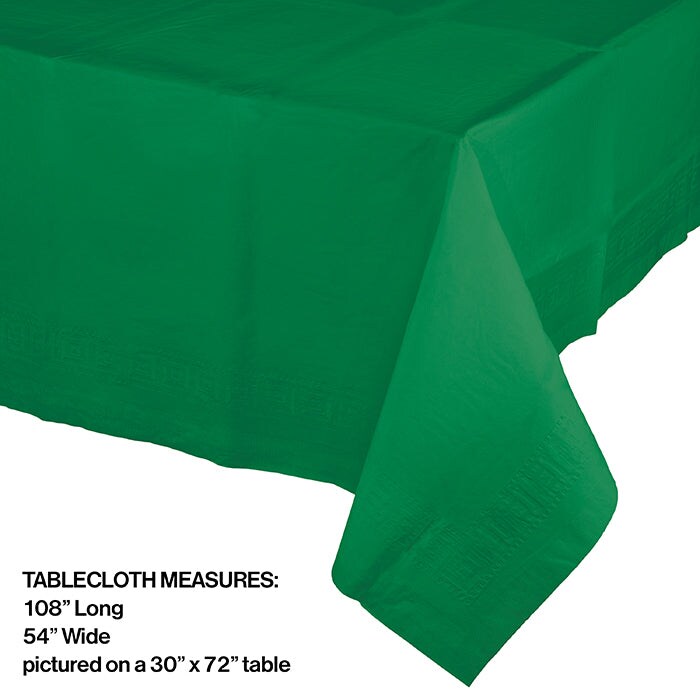 Emerald Green Tablecover 54&#x22;X 108&#x22; Polylined Tissue