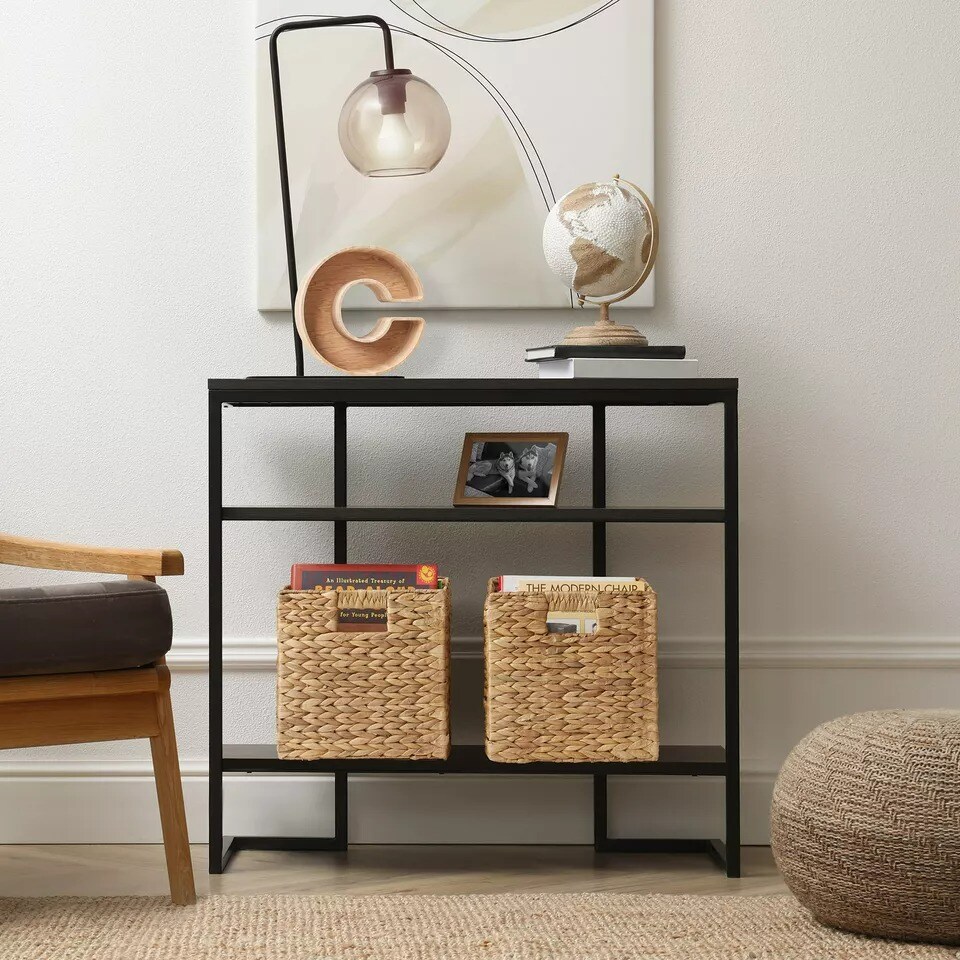 Set of 6 Hyacinth Storage Cubes, 10.5" Wicker Basket Bins for Shelves, Natural