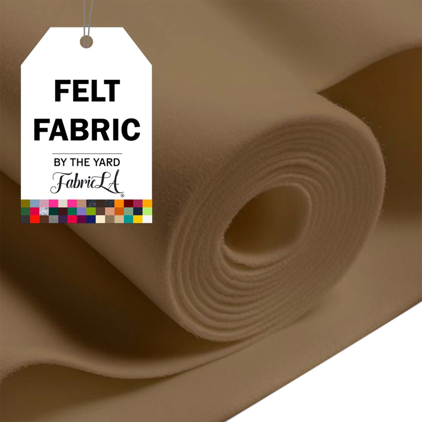 FabricLA | Felt Fabric | 72&#x22; Wide 1.6mm Thick | Soft Craft Fabric - 50 Yards
