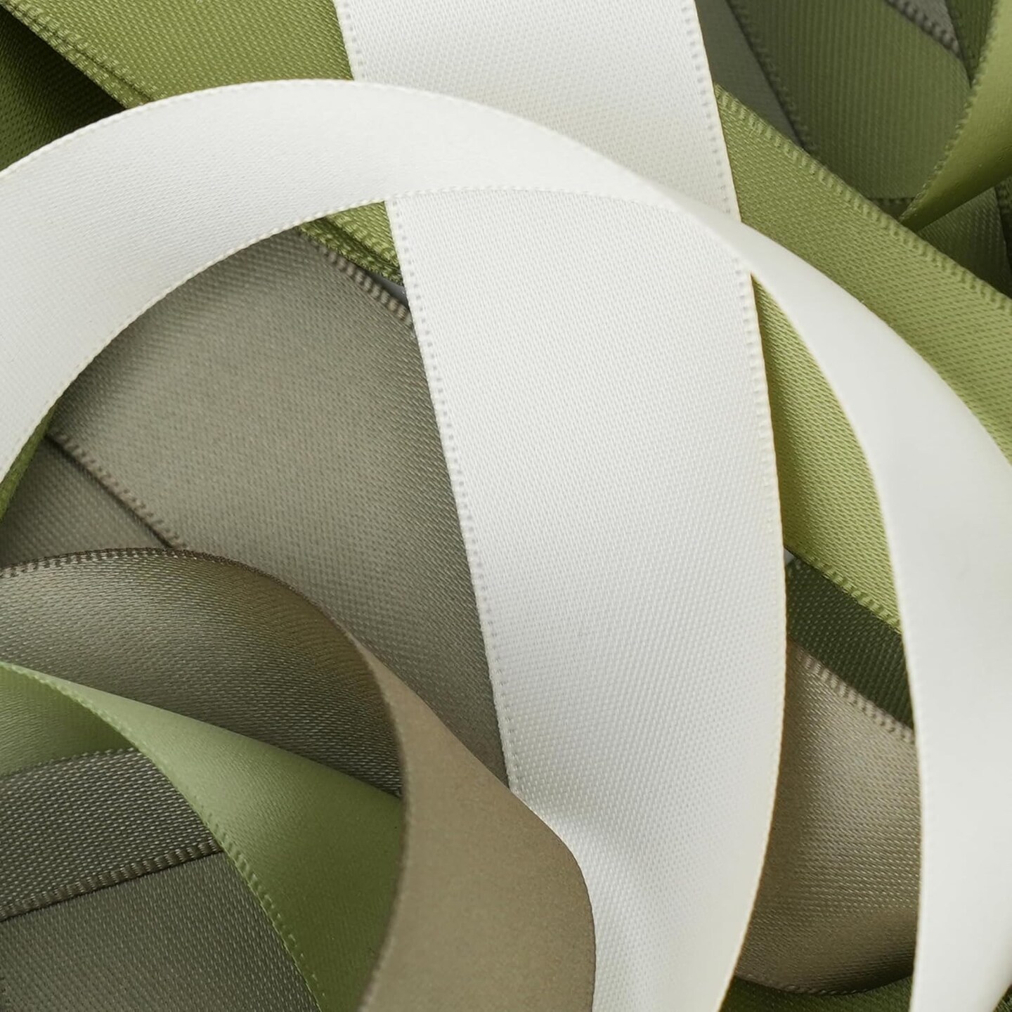 Sage Green Ribbon 1 Inch Moss Green Double Face Satin Ribbon 6 Rolls Sage Ribbon for Wedding Green Ribbon for Baby Shower Ribbon for Gift Wrapping Hair Bows Crafts - 60Yards
