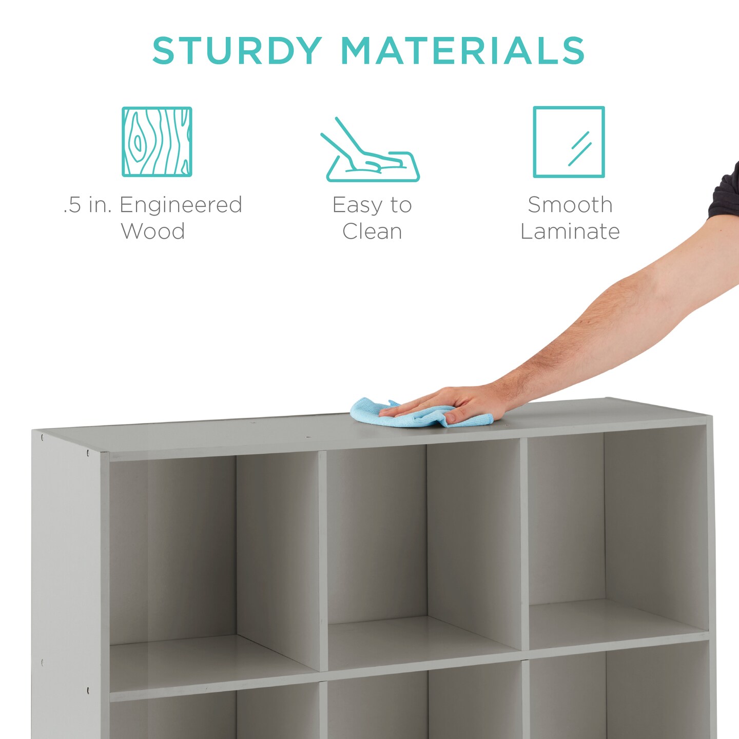 Best Choice Products 9-Cube Bookshelf, 11in Display Storage Compartment Organizer w/ 3 Removable Back Panels