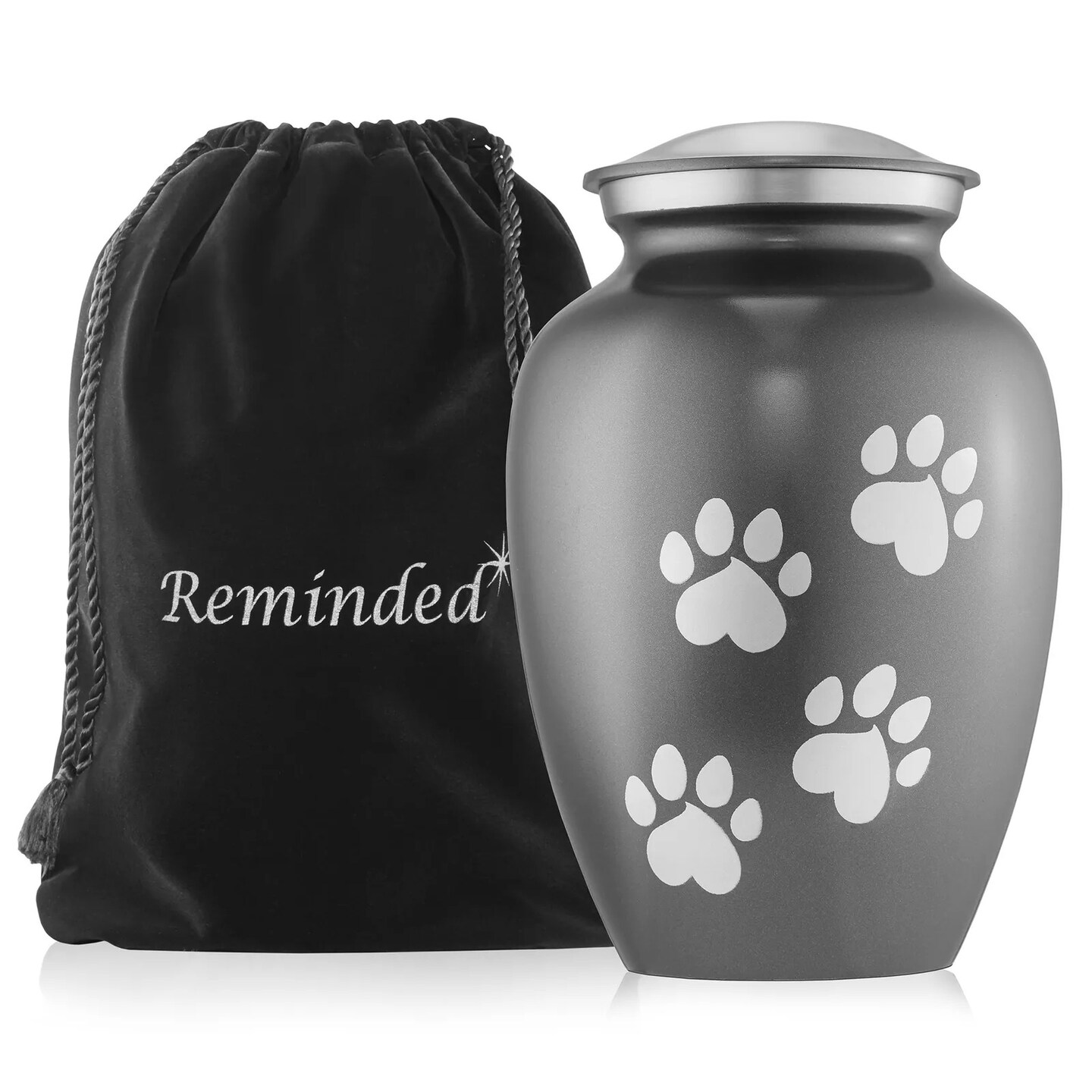Pet Urn for Dog & Cat Ashes - Cremation Memorial Medium Gray Urn to 70 lbs