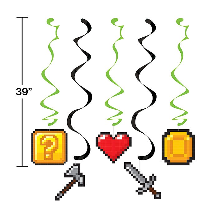 Video Game Party Dizzy Danglers (5/Pkg)