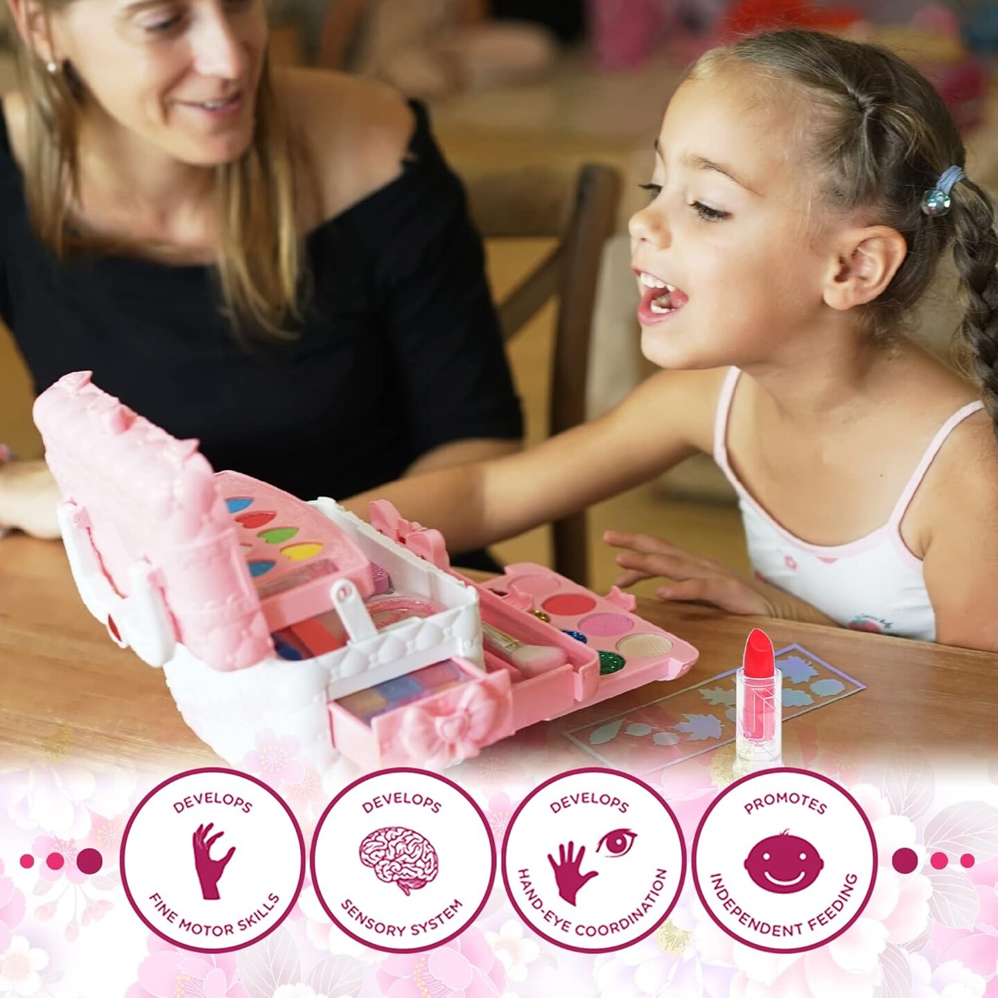 Kids Makeup Kit for Girl - Kids Makeup Kit Toys for Girls,Play Real Makeup Girls Toys,Washable Make Up for Little Girls,Non Toxic Toddlers Cosmetic for Children Age 3-12 Years Old,Teen (Pink)