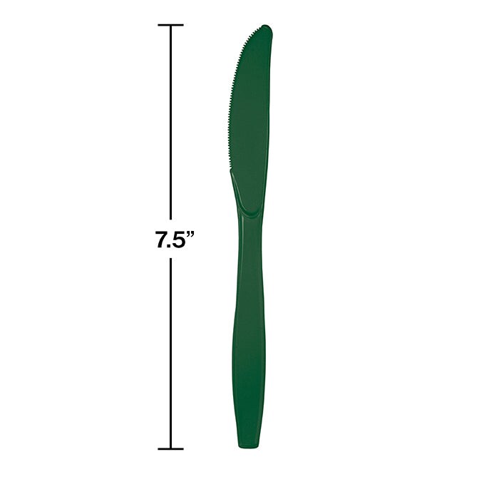 Hunter Green Plastic Knives (24/Pkg)