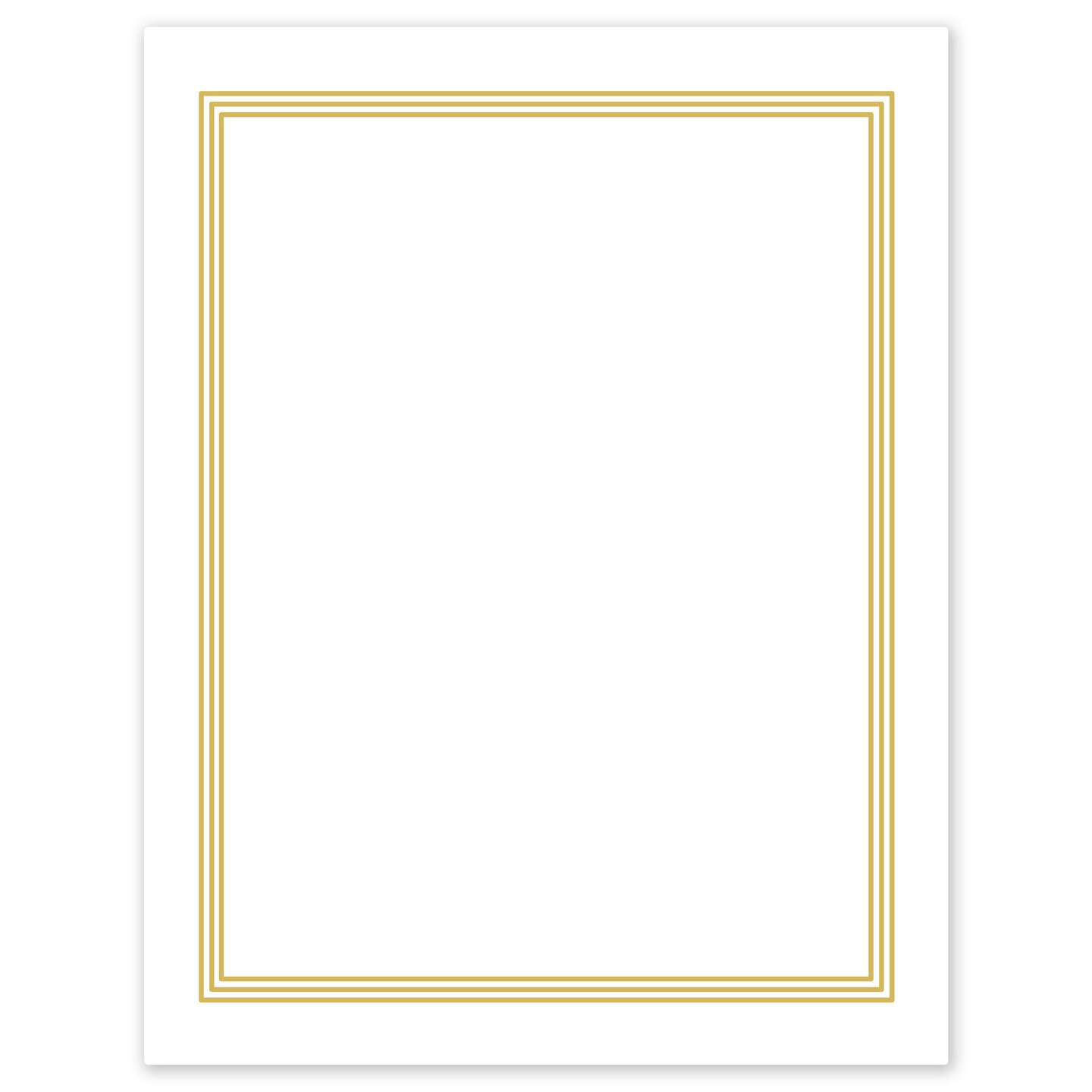 Avery Printable Full-Sheet Cardstock, Gold Multi-Lined Border, 8.5&#x22; x 11&#x22;, Matte White Full-Sheet Cardstock, Laser/Inkjet, 10ct, Great for Craft Cardstock Paper