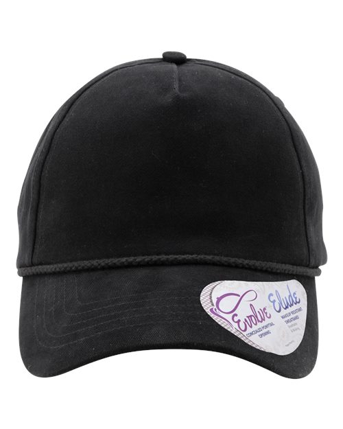Infinity Her® Womens Washed Five Panel Rope Cap with Concealed Ponytail Opening and Breathable Sweatband