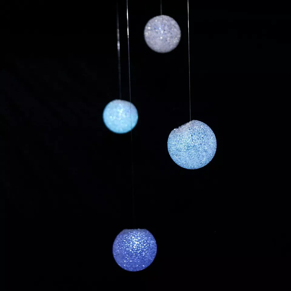 4 pcs 3-Inch wide Assorted LED Balls Battery Operated Orbs Lights Centerpieces