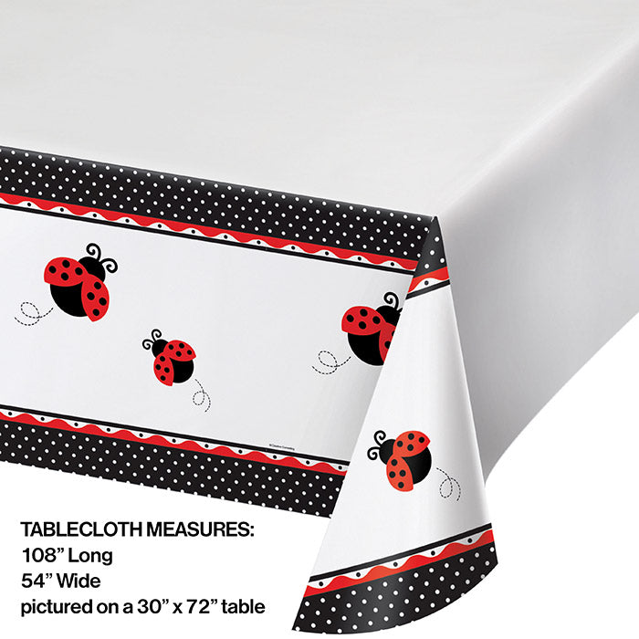 Ladybug Fancy Tablecover Plastic 54&#x22; X 108&#x22;