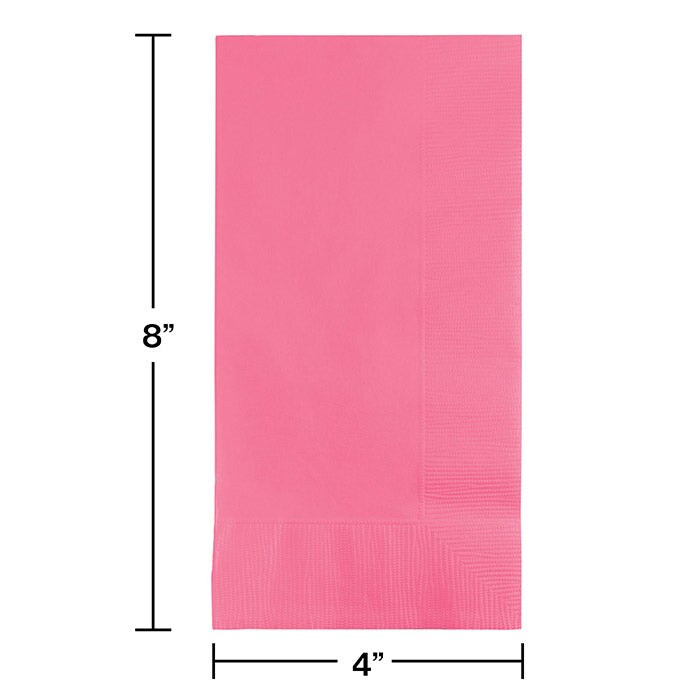 Candy Pink Dinner Napkins 2Ply 1/8Fld (50/Pkg)