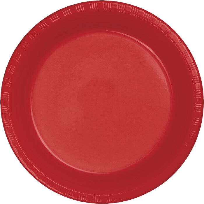 Classic Red Plastic Dessert Plates (20/Pkg)