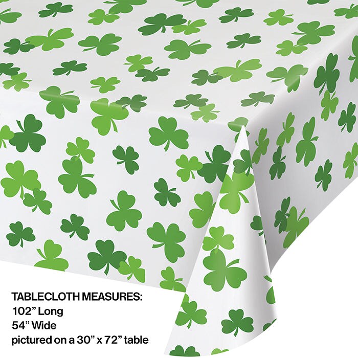 Bulk Pack of 2 Shamrock Plastic Table covers