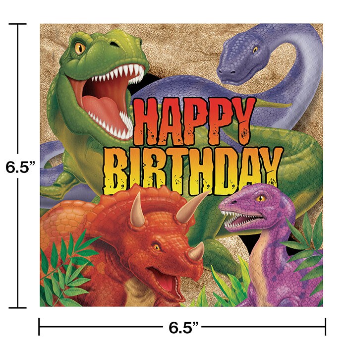 Dinosaur Birthday Napkins (16/Pkg)