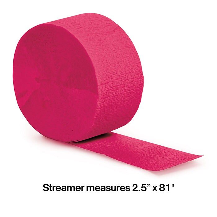 Hot Magenta Crepe Streamers 81 ft