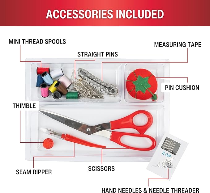 Sewing Basket with Sewing Kit, Needles, Thread, Pins, Scissors, and Notions, Deliah Scroll,