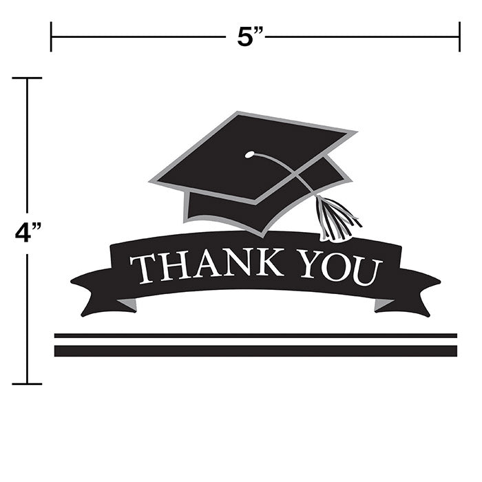 White Graduation Thank You Notes (25/Pkg)
