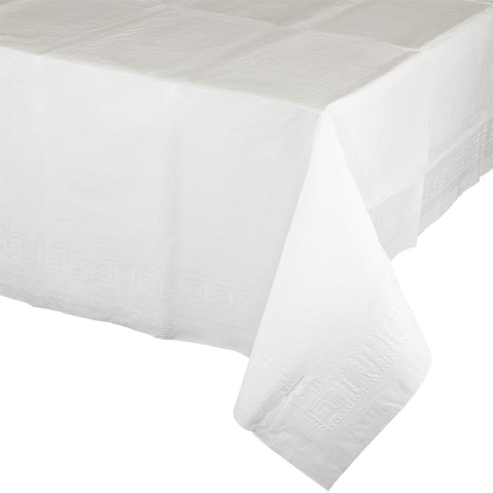White Tablecover 54&#x22;X 108&#x22; Polylined Tissue