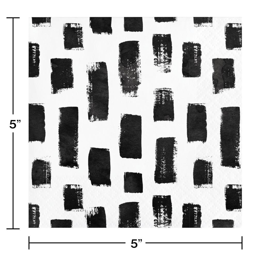 Bulk Pack of 48 Artistic Abstract 3-Ply Beverage Napkins