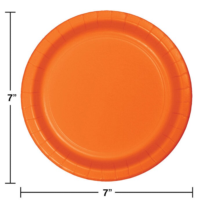 Sunkissed Orange Paper Dessert Plates (8/Pkg)