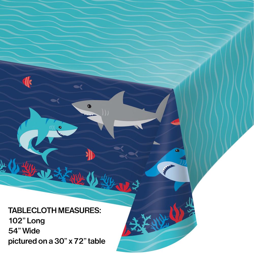 Shark Party Paper Tablecover, 54&#x22;x102&#x22;