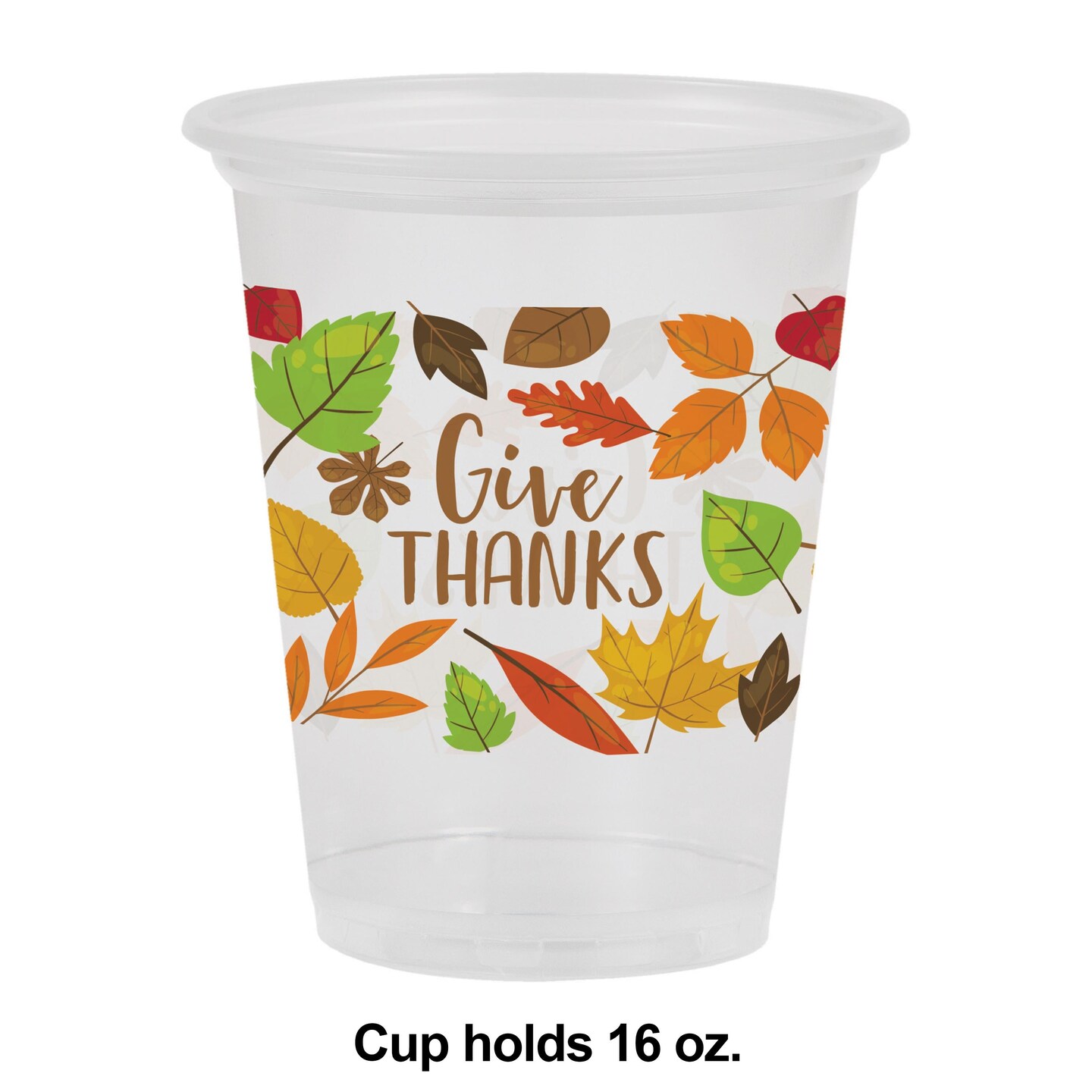 Fall Leaves 16Oz Clear Plastic Cup (8/Pkg)