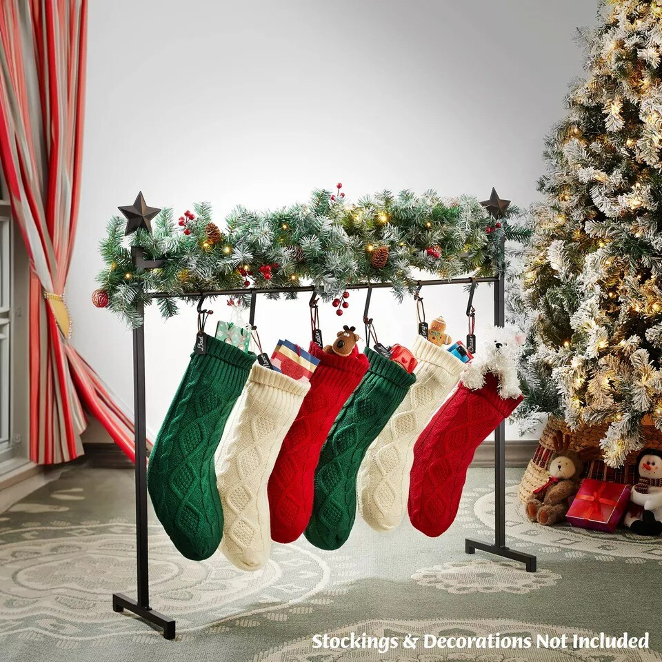3ft Christmas Stocking Holder Stand - Holiday Decor Hanger Display, Black