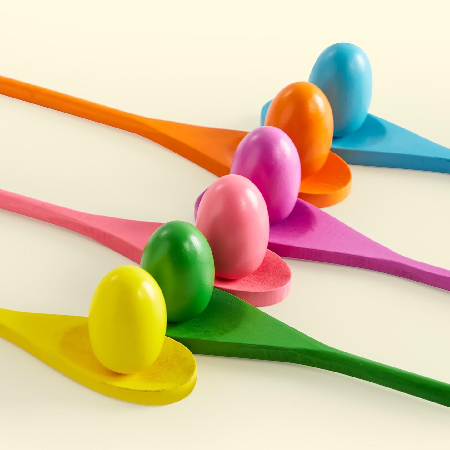 24 PCS Easter Egg and Spoon Race Game Set, 12 Players Carnival Game for Kids &#x26; Family Activity Holiday Outdoor Yard Easter Egg Hunt Birthday Party Lawn