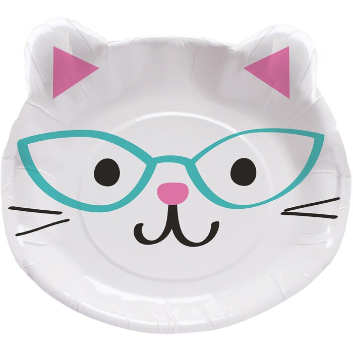 Purr-Fect Cat Party Paper Plate 9&#x22; Asstd Kittens (8/Pkg)