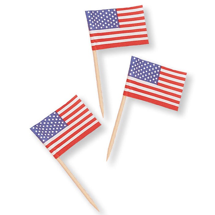 USA Flag Picks (50/Pkg)