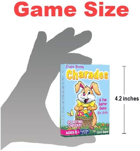Easter Bunny Charades for Kids &#x2013; A Fun Spring/Easter-Themed Game - No Reading Required - Makes a Great Gift or Easter Basket Stuffer - 80 Acting Choices - No Timer Needed - Ages 6+