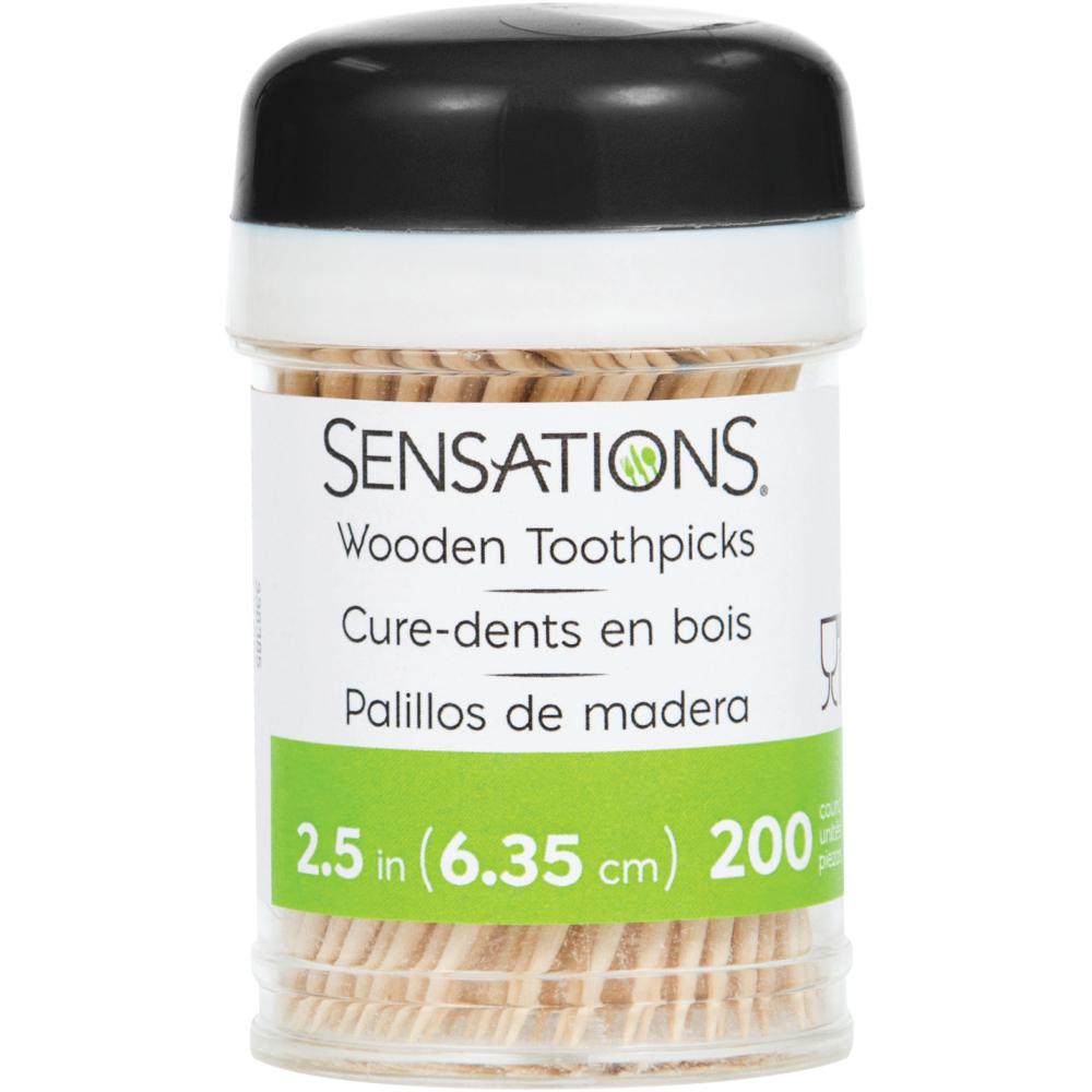 2.5&#x22; Wood Toothpicks in Dispenser, Natural (200/Pkg)