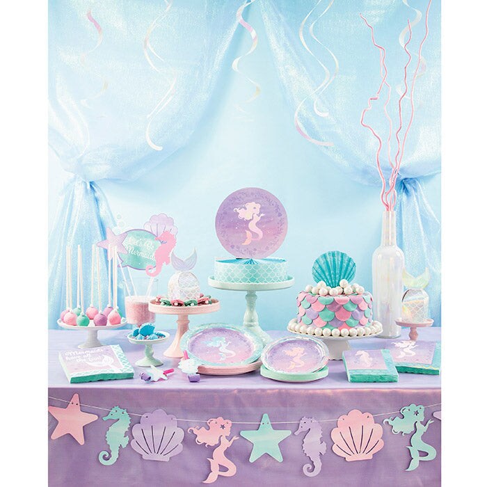 Bulk Pack of 2 Iridescent Mermaid Party Centerpiece