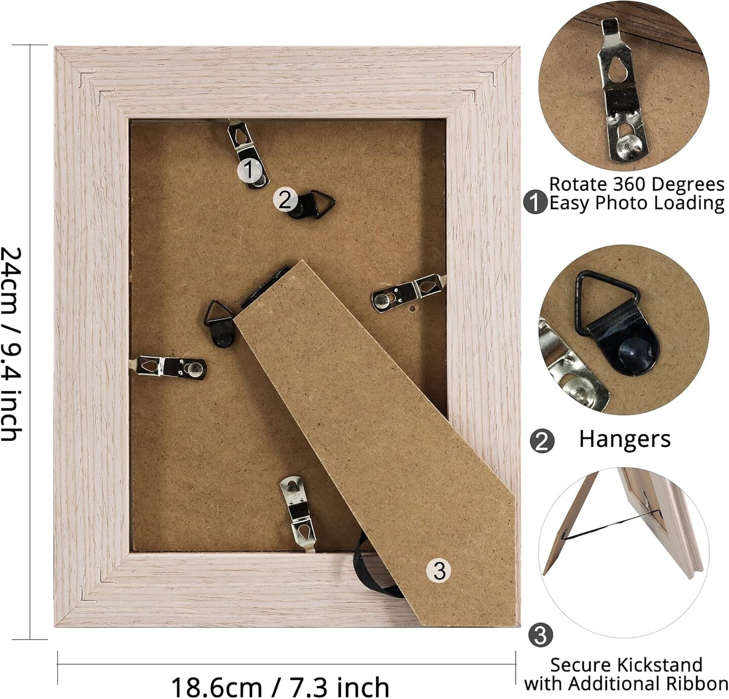 5x7 Wood Picture Frames,Display Photos 4x6 with Mat or 5x7 Without Mat