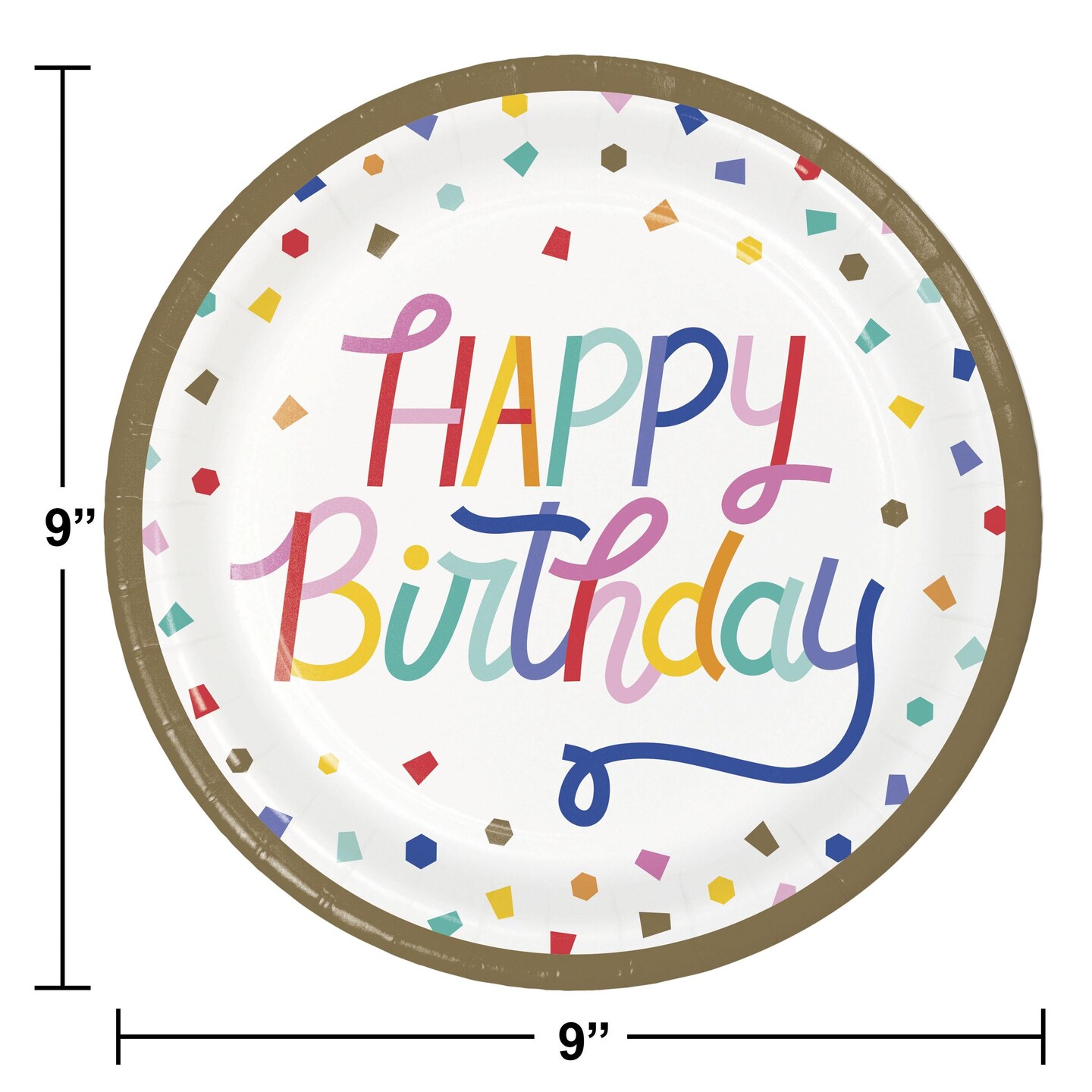 Birthday Confetti Dinner Plate (8/Pkg)