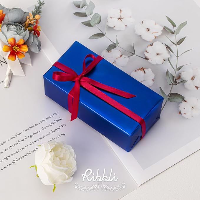 Red Satin Ribbon,Double Faced Satin 1/4 inch x Continuous 50 Yards,Red Ribbon Use for Bows Bouquet,Gift Wrapping,Wedding Decoration,Floral Arrangement