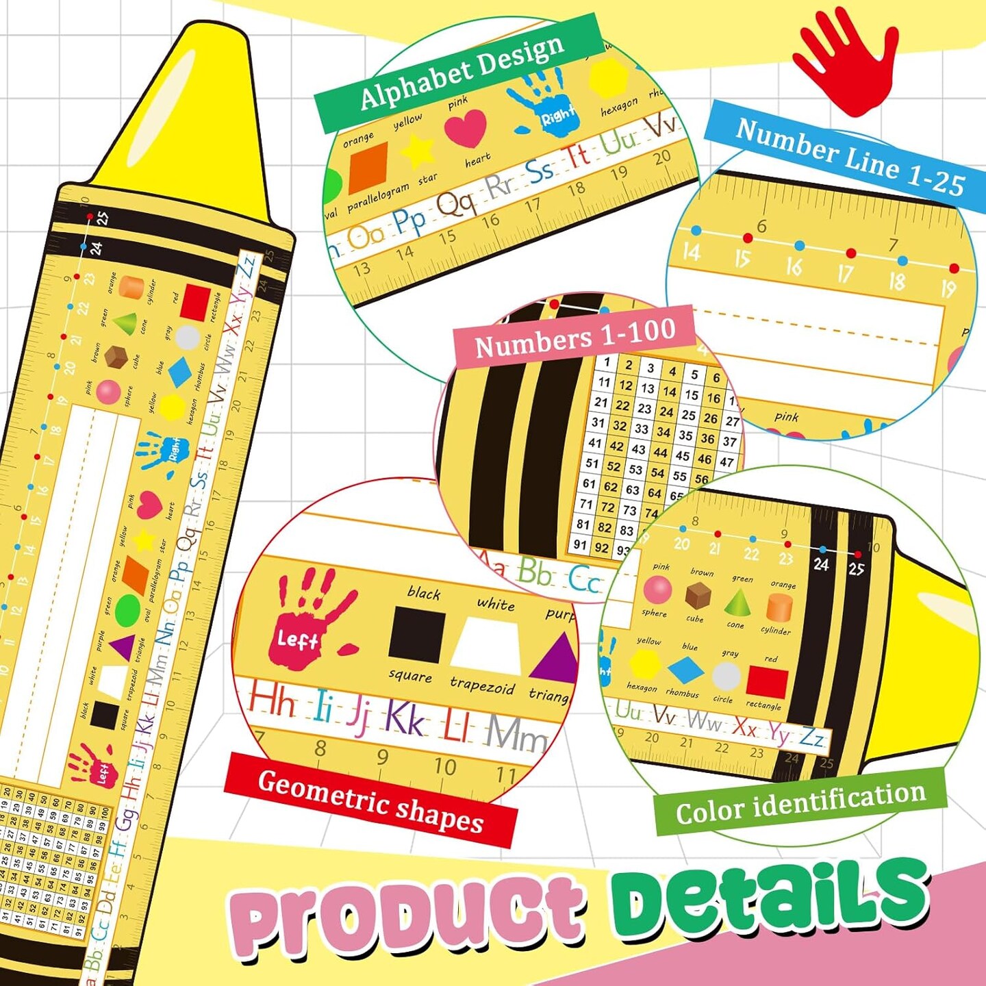 108 Pcs Crayons Desk Name Tags for Classroom