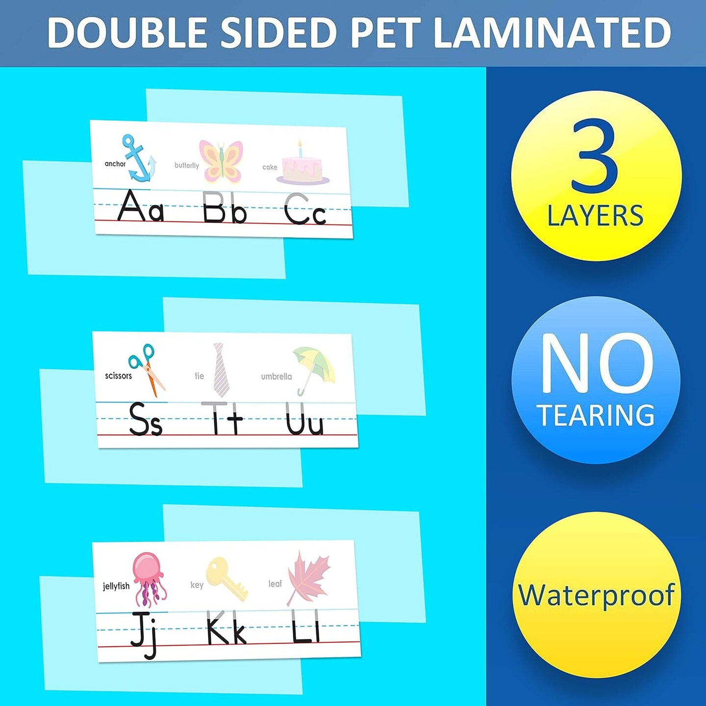 Alphabet Line for Classroom Wall Each 24 inch x 8.5 inch (Multicolor)