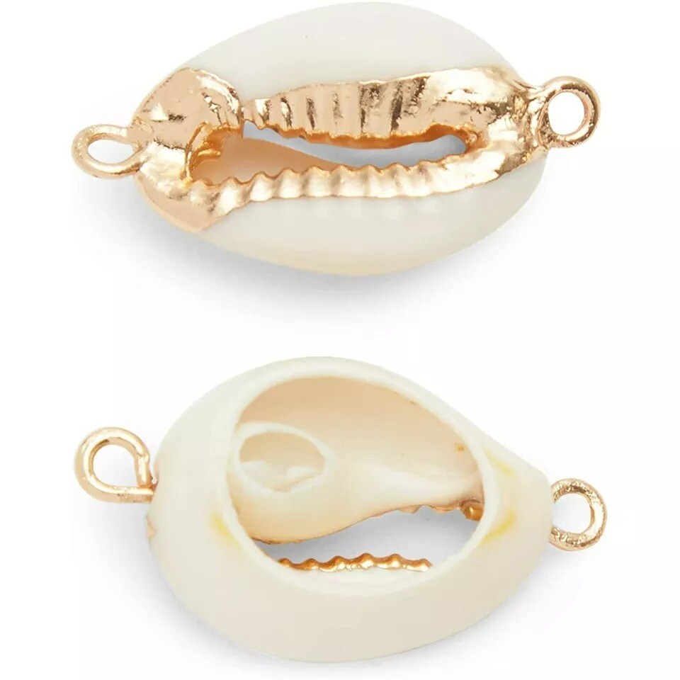 Charms for DIY Jewelry Making, Puka Cowrie Shells (0.7-0.8 In, 12 Pack)